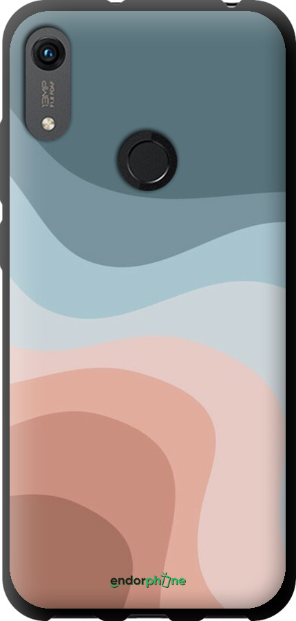TPU чехол С синими и розовыми волнами в стиле ретро для Huawei Y6s - 6532b-1871 изображение 