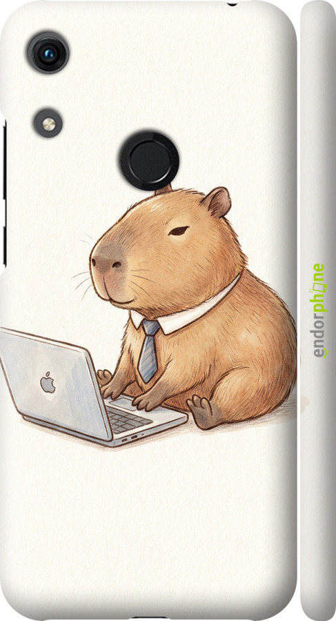 3D пластиковый матовый чехол Funny Capybara CEO Working для Huawei Honor 8A - 6777m-1635 изображение 