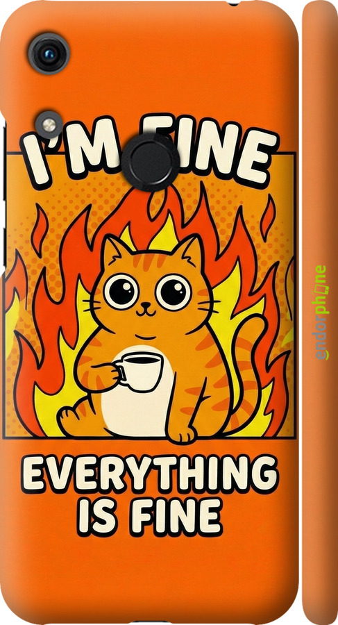 3D пластиковый матовый чехол Funny Cat для Huawei Y6s - 6786m-1871 изображение 