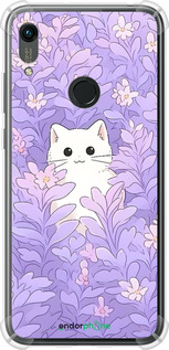 Силіконовий протиударний с посиленими кутами чехол Котик в цветах для Huawei Honor 8A - 6390sp-1635 изображение 