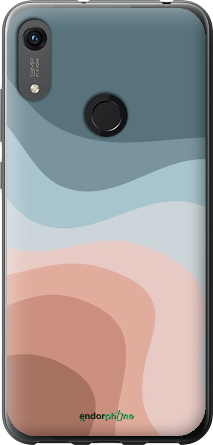 2D пластиковый чехол С синими и розовыми волнами в стиле ретро для Huawei Y6s - 6532t-1871 изображение 