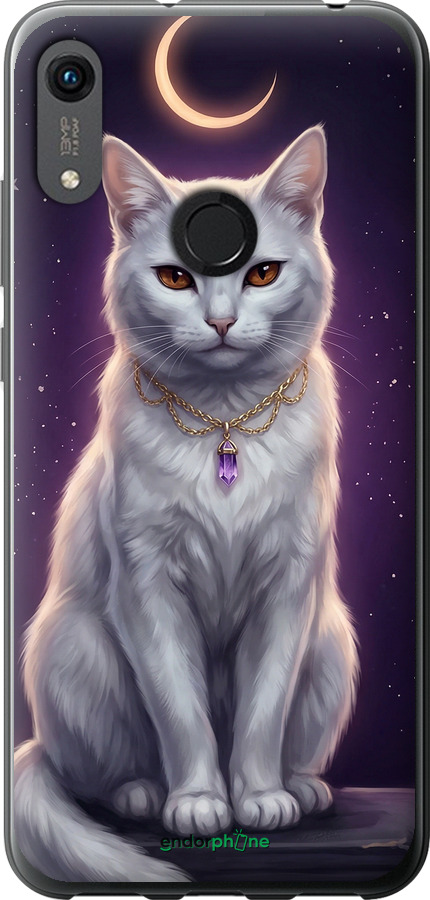 Силіконовий чехол Mystic White Cat Gothic Dark Purple Gold для Huawei Y6s - 6805u-1871 изображение 