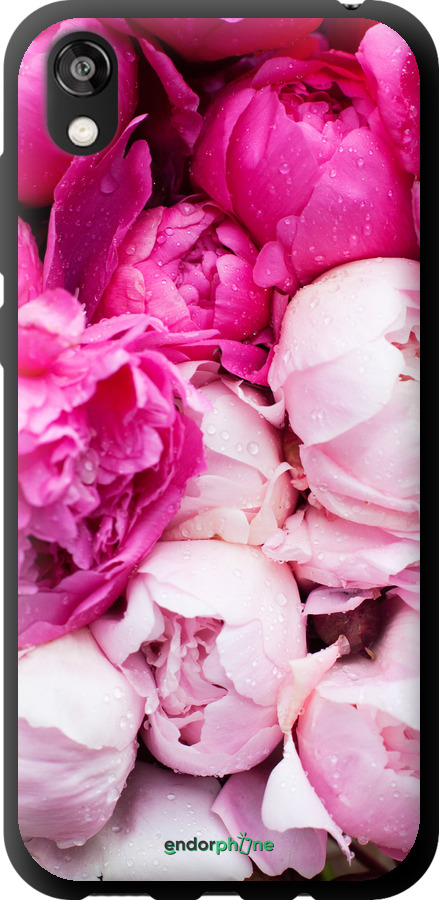 

Coque du TPU noir "Pivoines roses" pour Huawei Honor 8S, Rose