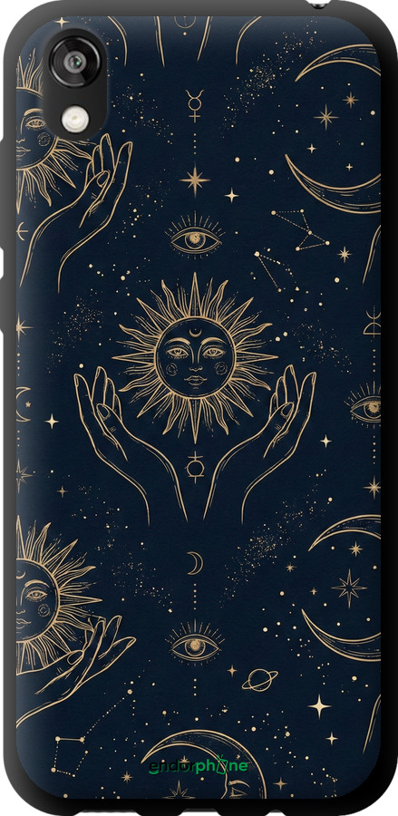 TPU чехол Celestial Harmony: Sun & Moon Gold Mystic Pattern для Huawei Honor 8S - 6778b-1679 изображение 