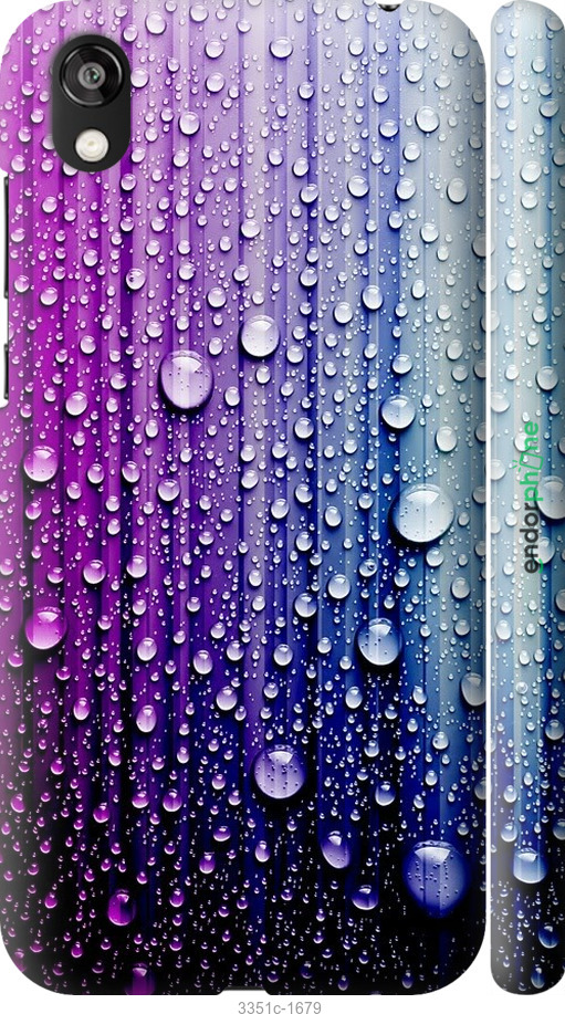 

3D пластиковий матовий чохол "Краплини води" для Huawei Honor 8S, Синій