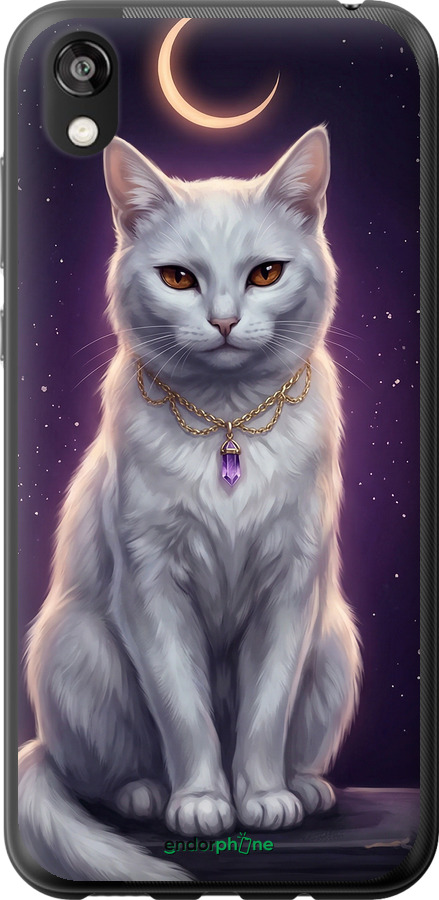 2D пластиковый чехол Mystic White Cat Gothic Dark Purple Gold для Huawei Honor 8S - 6805t-1679 изображение 