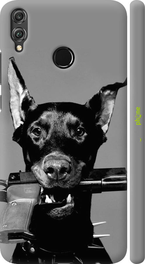 

Coque du 3D plastique mat "Doberman" pour Huawei Honor 8X, Gris