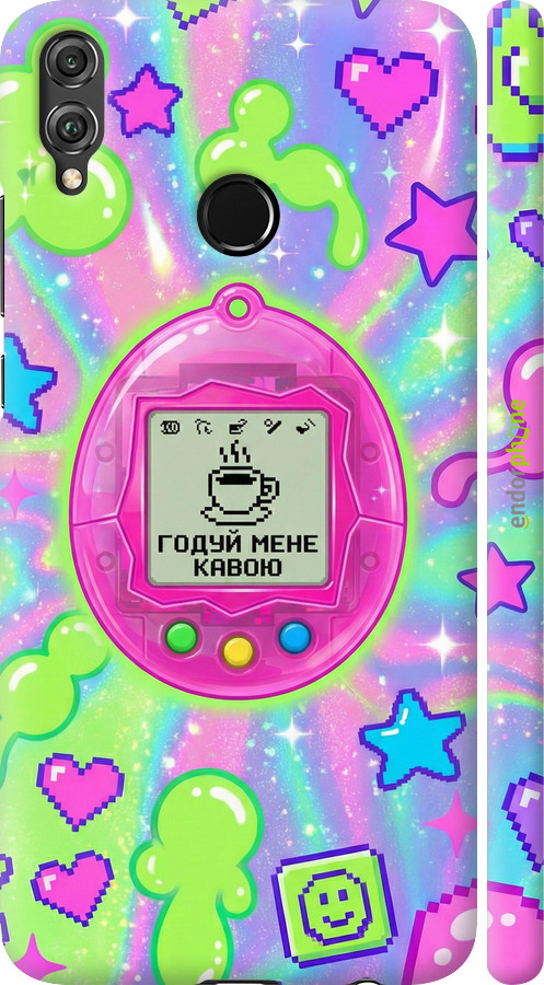 3D пластиковый матовый чехол Y2K Aesthetic Retro Pet: Годуй мене кавою для Huawei Honor 8X - 6784m-1596 изображение 
