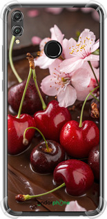 Силикон с усиленными углами чехол Вишня в шоколаде для Huawei Honor 8X - 6698sp-1596 изображение 