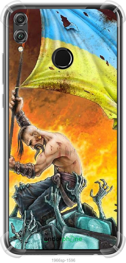 

Силіконовий протиударний с посиленими кутами чохол "Сильна Україна" для Huawei Honor 8X, Синій