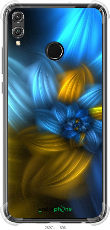 

Силіконовий протиударний с посиленими кутами чохол "Візерунок 46" для Huawei Honor 8X, Синій