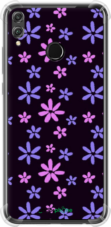 Силіконовий протиударний с посиленими кутами чехол з квітами для Huawei Honor 8X - 6258sp-1596 изображение 