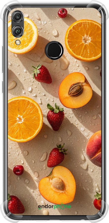Силикон с усиленными углами чехол Фрукты 3 для Huawei Honor 8X - 6703sp-1596 изображение 