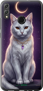 2D пластиковий чехол Mystic White Cat Gothic Dark Purple Gold для Huawei Honor 8X - 6805t-1596 изображение 