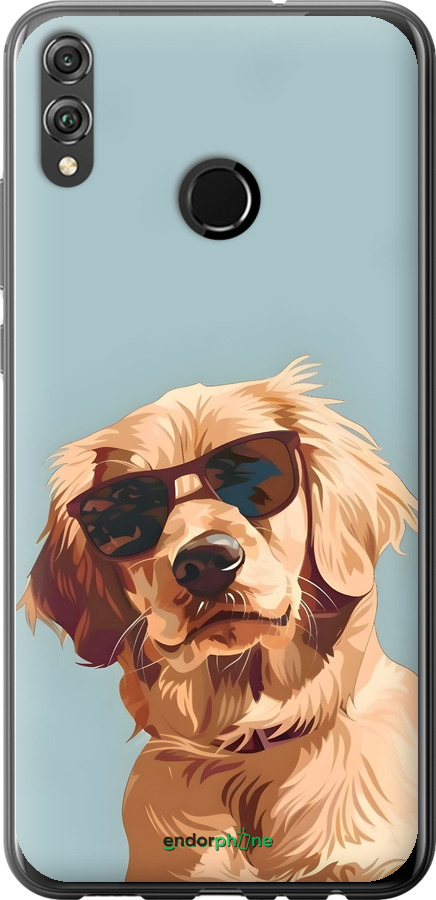 2D пластиковый чехол Пес в очках для Huawei Honor 8X - 6381t-1596 изображение 