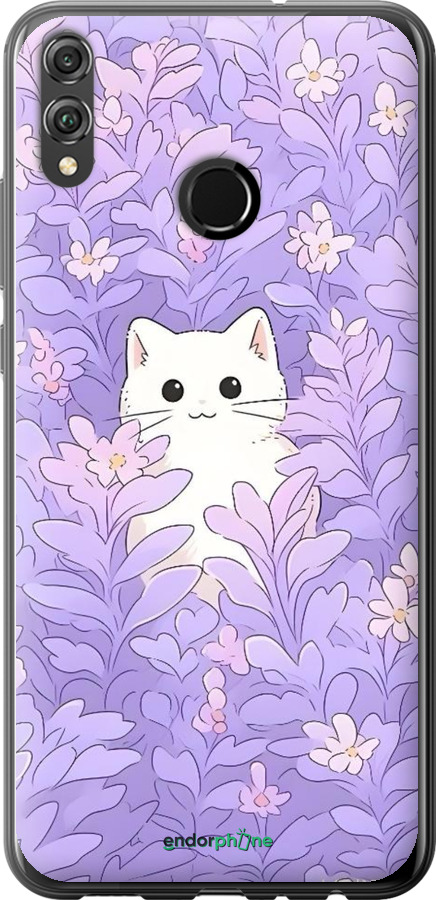 2D пластиковий чехол Котик в цветах для Huawei Honor 8X - 6390t-1596 изображение 