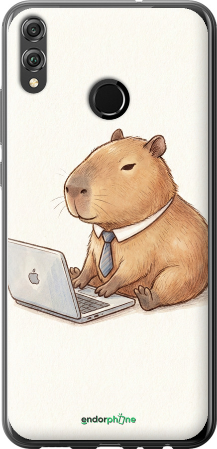 2D пластиковий чехол Funny Capybara CEO Working для Huawei Honor 8X - 6777t-1596 изображение 