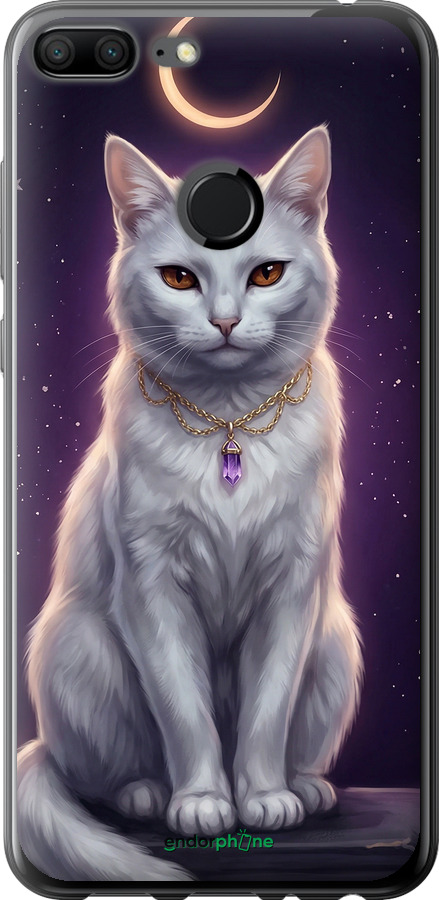 2D пластиковий чехол Mystic White Cat Gothic Dark Purple Gold для Huawei Honor 9 Lite - 6805t-1359 изображение 