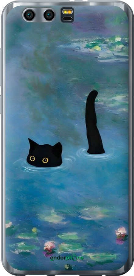 Силіконовий чехол Із зображенням кота та водяної лілії Monet для Huawei Honor 9 - 6519u-998 изображение 