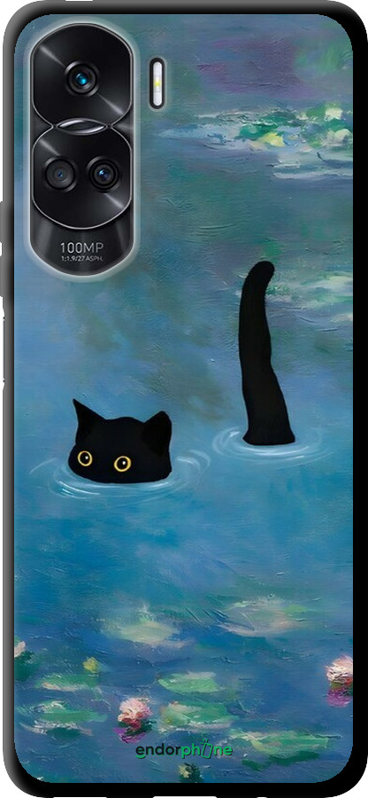 TPU чехол Із зображенням кота та водяної лілії Monet для Huawei Honor 90 Lite - 6519b-3131 изображение 