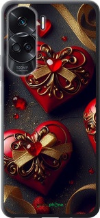 Силиконовый чехол Сердечки v4 для Huawei Honor 90 Lite - 5834u-3131 изображение 