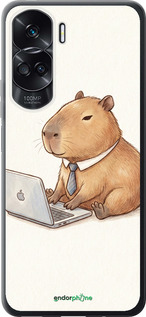 Силиконовый чехол Funny Capybara CEO Working для Huawei Honor 90 Lite - 6777u-3131 изображение 