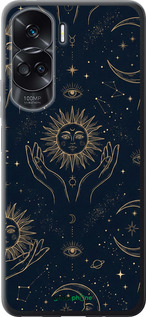 Силиконовый чехол 'Celestial Harmony: Sun & Moon Gold Mystic Pattern' для Huawei Honor 90 Lite изображение 5