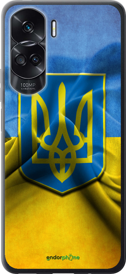 

Силіконовий чохол "Прапор та герб України" для Huawei Honor 90 Lite, Блакитний