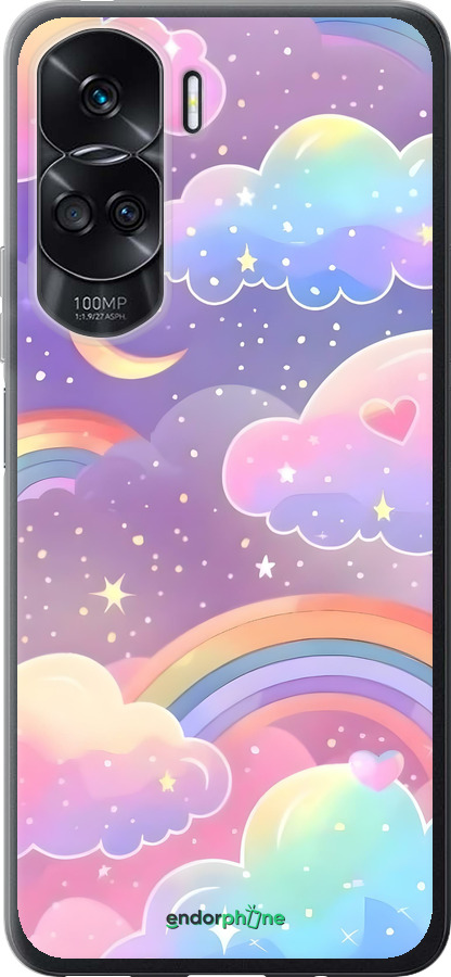 Силиконовый чехол Облака и радуга для Huawei Honor 90 Lite - 6312u-3131 изображение 