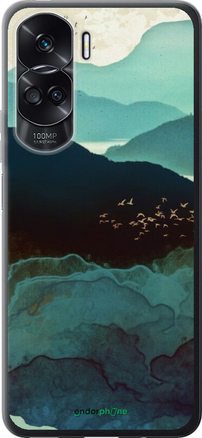 Силиконовый чехол С изображением гор Индиго для Huawei Honor 90 Lite - 6484u-3131 изображение 