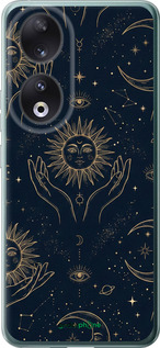 Силиконовый чехол Celestial Harmony: Sun & Moon Gold Mystic Pattern для Huawei Honor 90 - 6778u-3088 изображение 