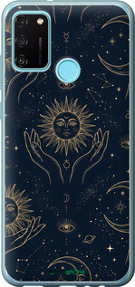 Силиконовый чехол Celestial Harmony: Sun & Moon Gold Mystic Pattern для Huawei Honor 9A - 6778u-1900 изображение 