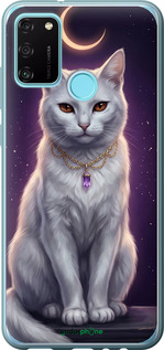 Силиконовый чехол Mystic White Cat Gothic Dark Purple Gold для Huawei Honor 9A - 6805u-1900 изображение 