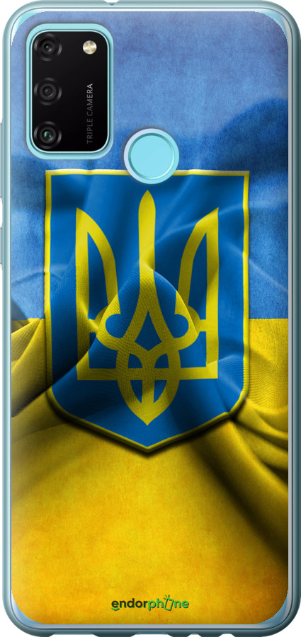 

Силіконовий чохол "Прапор та герб України" для Huawei Honor 9A, Блакитний