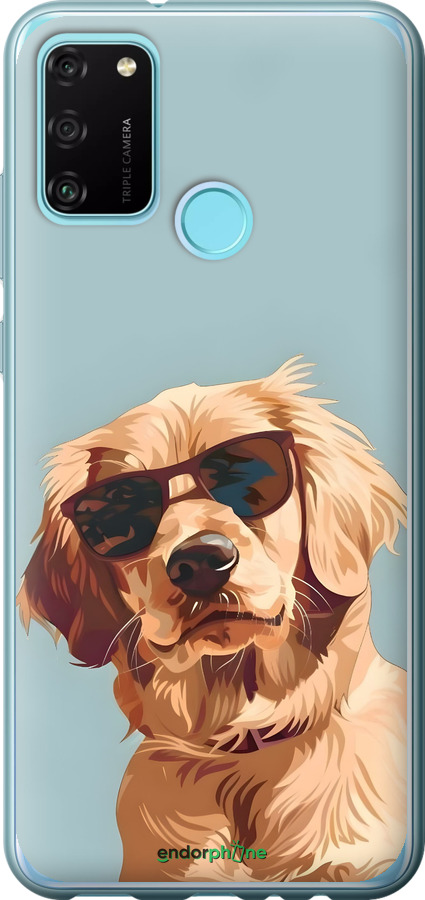 Силіконовий чехол Пес в очках для Huawei Honor 9A - 6381u-1900 изображение 