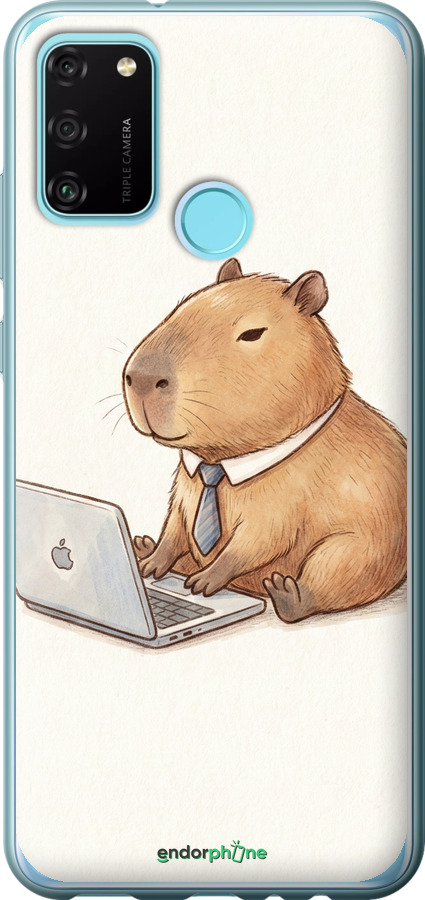 Силиконовый чехол Funny Capybara CEO Working для Huawei Honor 9A - 6777u-1900 изображение 