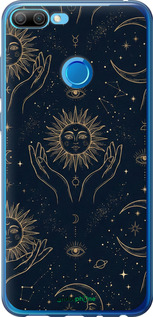 Силиконовый чехол 'Celestial Harmony: Sun & Moon Gold Mystic Pattern' для Huawei Honor 9i изображение 3