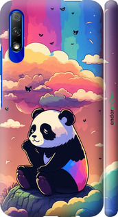 3D пластиковый матовый чехол Панда в облаках для Huawei Honor 9X - 5585m-1746 изображение 