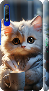 3D пластиковый матовый чехол White cat для Huawei Honor 9X - 5646m-1746 изображение 