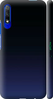 3D пластиковий матовий чехол Градієнт у темно-синьому стилі для Huawei Honor 9X - 6542m-1746 изображение 