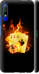 3D пластиковий матовий чехол Палаючі карти  для Huawei Honor 9X - 839m-1746 изображение 
