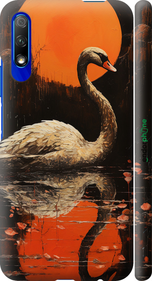3D пластиковый матовый чехол Лебедь для Huawei Honor 9X - 5964m-1746 изображение 
