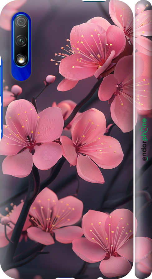 3D пластиковый матовый чехол Пурпурная сакура для Huawei Honor 9X - 6075m-1746 изображение 