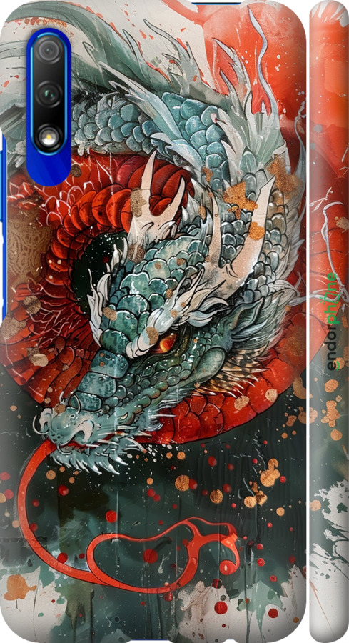3D пластиковий матовий чехол Стихія вогню для Huawei Honor 9X - 6101m-1746 изображение 