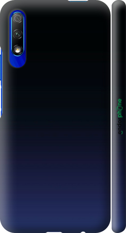 3D пластиковий матовий чехол Градієнт у темно-синьому стилі для Huawei Honor 9X - 6542m-1746 изображение 