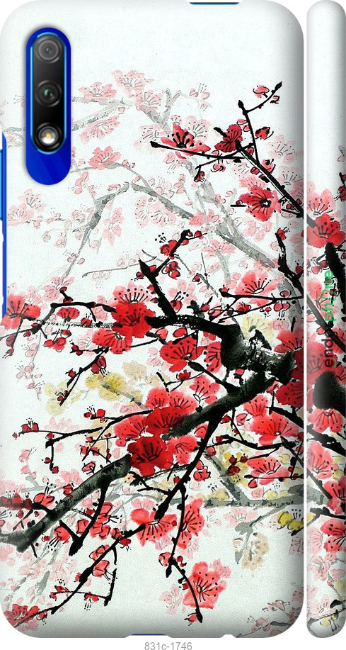 3D пластиковый матовый чехол Цветущий куст для Huawei Honor 9X - 831m-1746 изображение 