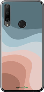Силиконовый чехол С синими и розовыми волнами в стиле ретро для Huawei Honor 9X - 6532u-1746 изображение 