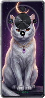 Силиконовый чехол Mystic White Cat Gothic Dark Purple Gold для Huawei Honor Magic6 Lite - 6805u-3685 изображение 