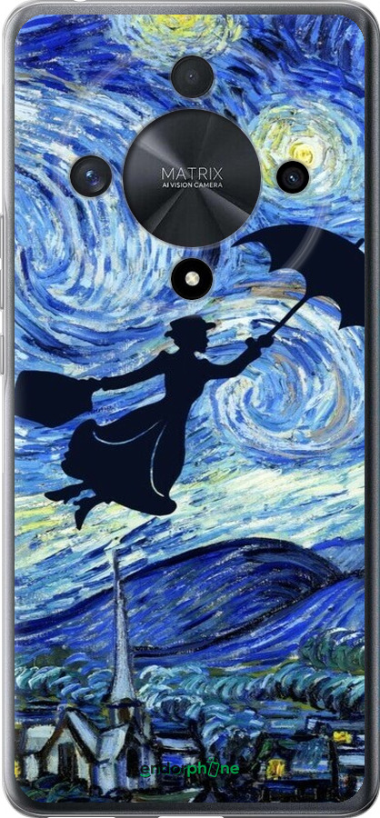 Силиконовый чехол С изображением Мэри Поппинс «Звездная ночь» для Huawei Honor X9b 5G - 6487u-3787 изображение 