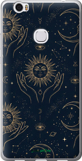 Силиконовый чехол Celestial Harmony: Sun & Moon Gold Mystic Pattern для Huawei Honor Note 8 - 6778u-418 изображение 